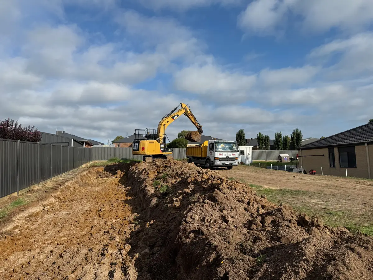Site cuts and earthworks Central Victoria